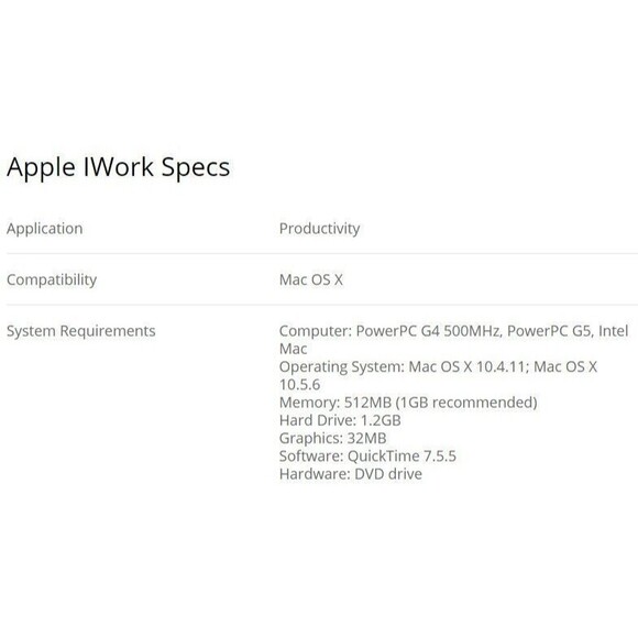 Vintage iWork Apple DVD - Version 9.0.3 - Includes Pages Keynote Numbers 2009 - Picture 11 of 11